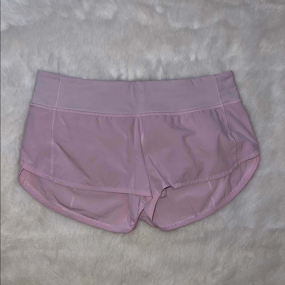 Lululemon speed up shorts in light pink